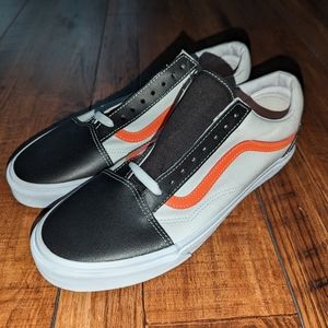 NEW Mens Vans Old Skool Classic Sport Black True White Orange Sneaker Shoes 11.5